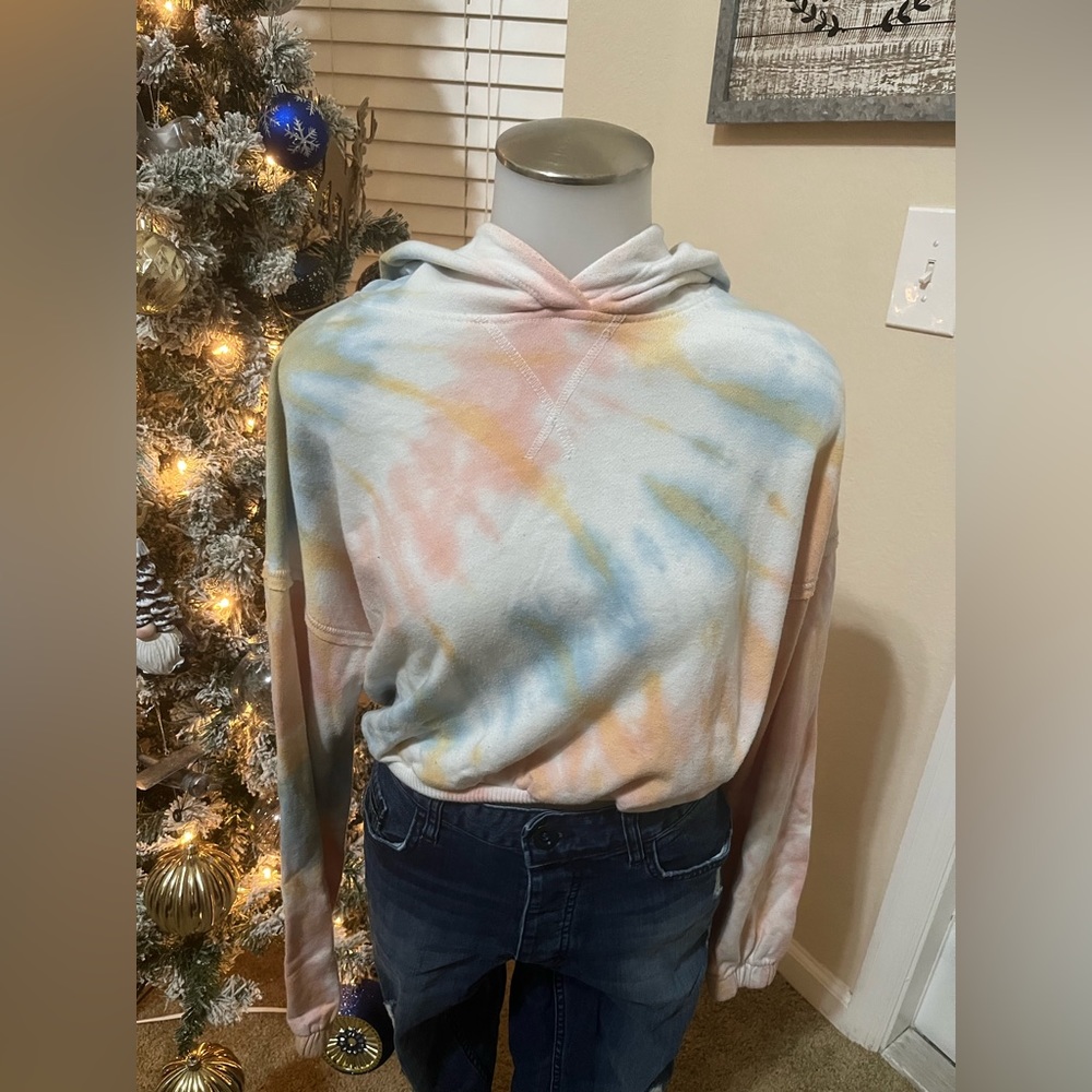 Tie dye hooded sweat shirt